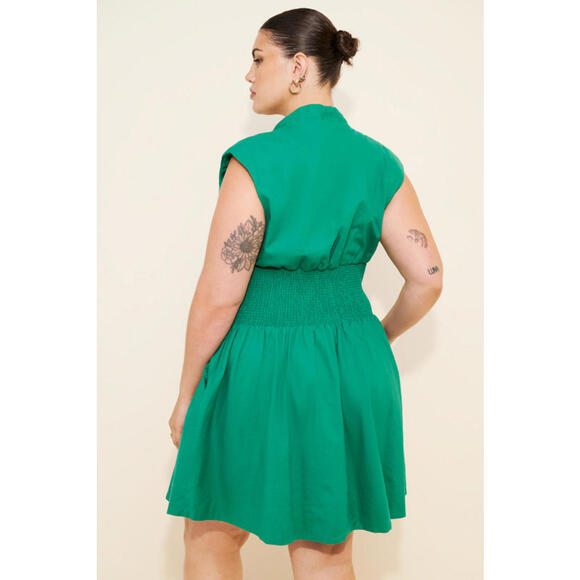 Anthropologie - Sleeveless Dress with Front Zipper and Smocked Waist, Size 2X - Picture 3 of 12